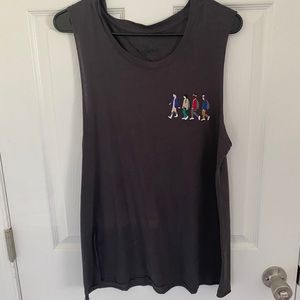 Stranger Things Grey Embroidered Tank top